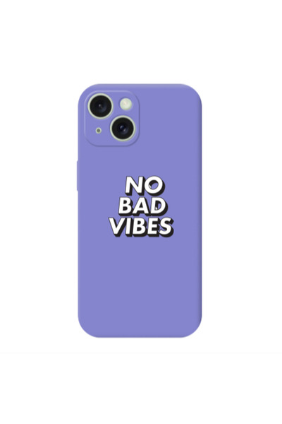 Other Apple iPhone 15 Plus No bad vibes Purple Colored Silicone TPU Θήκη