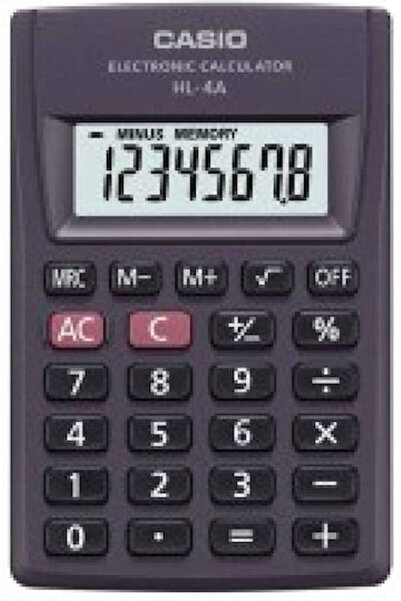 Casio Αριθμομηχανή Τσέπης 8 Ψηφίων σε Μαύρο Χρώμα 1 τεμάχιο Κωδικός: HL-4