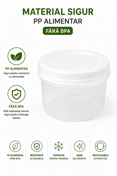 PUPSI Set 5 Borcane Alimentare 100 ml cu 5 Capace (10 Piese), Recipiente pent...