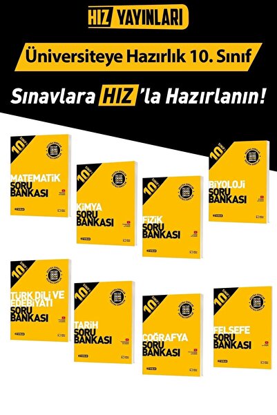 Hız Yayınları 10. Sınıf Tüm Dersler Soru Bankası Seti - 8 Kitap