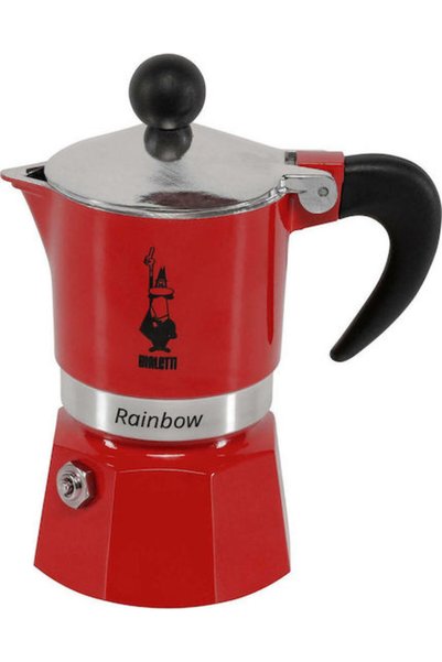 Bialetti Καφετιέρα Εσπρέσο Εστιακή Ουράνιο Τόξο 1 Κούπα Κόκκινο Κωδικός: 0004...