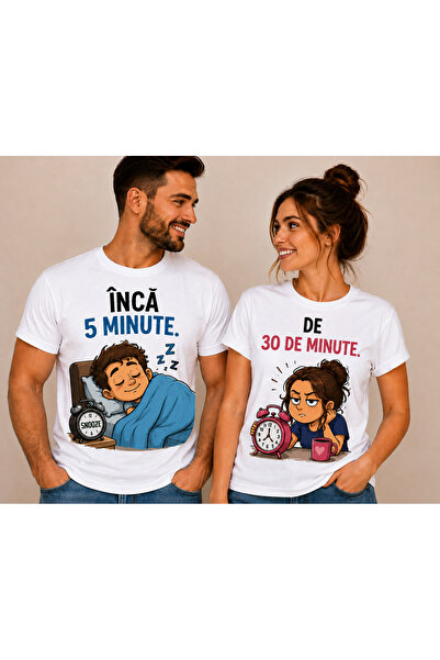 GE Set Tricouri Cuplu – „Inca 5 minute.” & „De 30 de minute.”