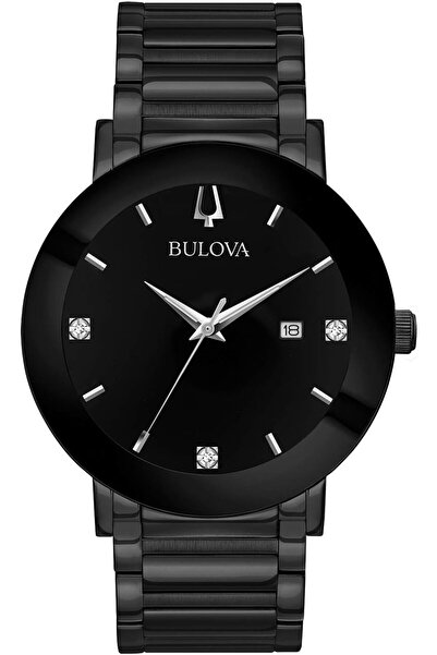 Bulova Modern Quartz Watch for Men, Diamond Stainless Steel