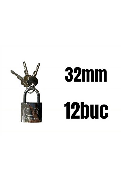 CASA JOY Lacăt cu cheie transversală 32 mm 12 buc/set En-gros