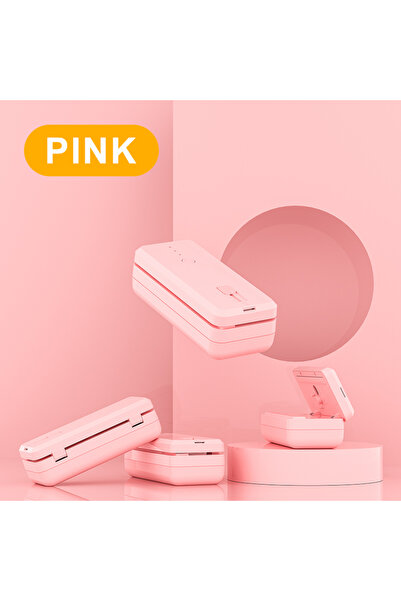 Choice Pink Household Mini Square Sealing Machine 2 in 1 Snack Plastic Bag Re...