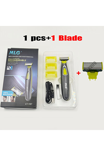 Choice1 ماكينة حلاقة كهربائية USB طراز MLG LT-187 مع مشط واحد وشفرة واحدة للع...