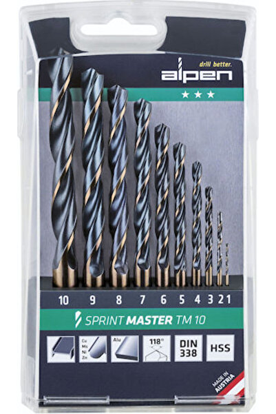 Alpen Σετ 10 τρυπανιών 1 - 10mm για μέταλλο Κωδικός: 008110921