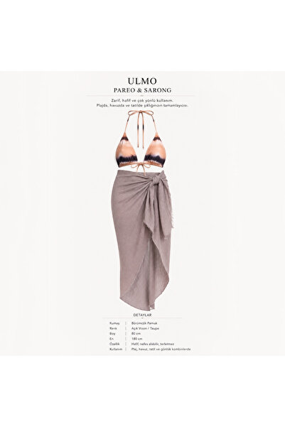 ULMO SCARFS Bürümcük Pareo – Açık Vizon (Taupe)