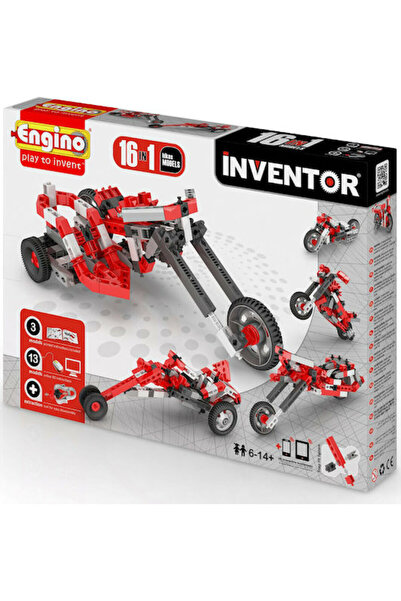 Engino Jucărie de construcție din plastic Inventor, 16 în 1, Modele de motoci...