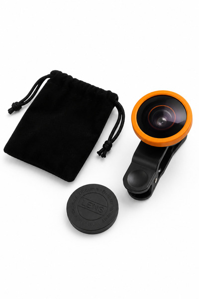 ALFAS Balık Gözü Telefon Lensi Fish Eye Geniş Açılı Makro Klipsli Selfie Kame...