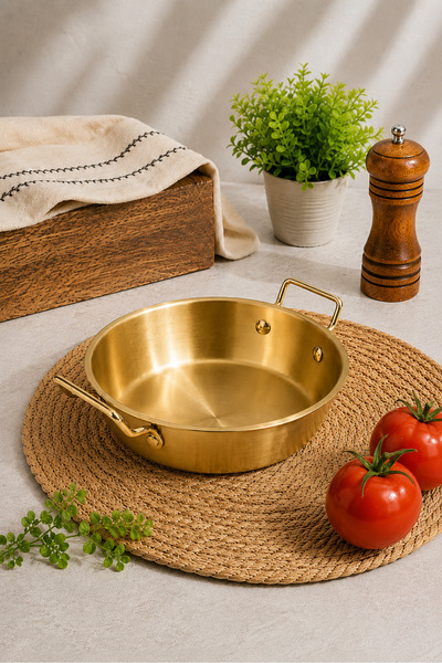 Vadi Stainless Steel Mini Saucepan with Gold Handle, Serving Bowl, Breakfast ...