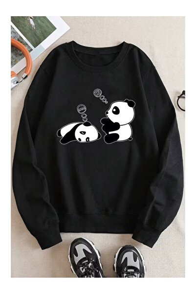 ZİYMO Women's Circular Neck Printed Relaxed Fit Sweatshirt
