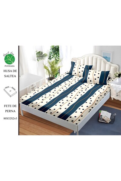 naniland.ro Husă de Pat Finet 2 Persoane 3 Piese cu Elastic 180x200 cm, Model...