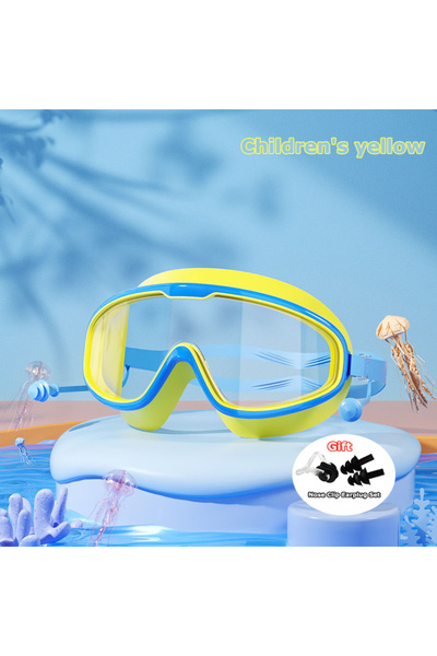 Choice6 Children yellow 2025 Large Frame Swimming Goggles for Adults Kids Hig...