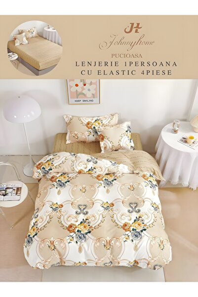 naniland.ro Lenjerie de Pat 1 Persoană 4 Piese Cu Elastic 155x200 cm
