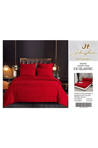 naniland.ro Damask Duvet Cover Set 2 Persons 6 Pieces with Stretchy 180x200 c...