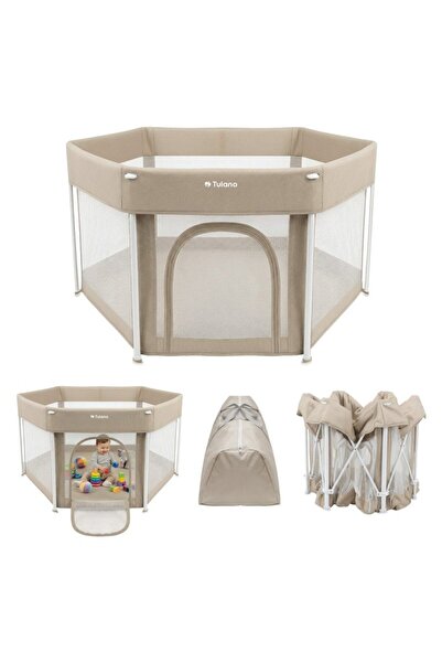 Tulano Tarc de joaca pliabil pentru copii Cozy 30 Beige, utilizare interior/e...