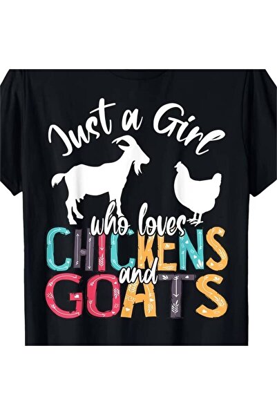 212Wear تي شيرت لطيف بطبعة "Just A Who Loves Chickens Goats Farmer" - تي شيرت...