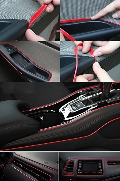 ZeuZ Red Trim Corded New Generation In-Car Stripe Matte Fish Back