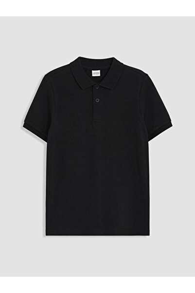 LC Waikiki Lcw Kids Black Polo Collar Boys' Pique T-Shirt