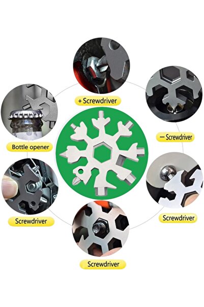 OEM Πολυεργαλείο Snowflake 8 σε 1, 18 λειτουργίες, επισκευές ποδηλάτων, σφίξι...