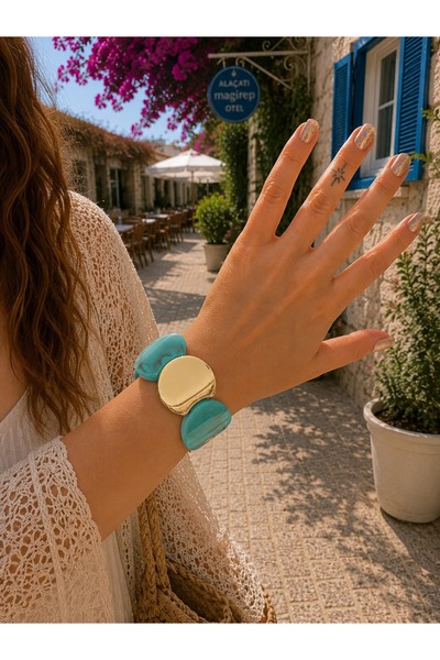 GMN COLLECTION YENİ SEZON YENİ SERİ SUMMER FASHİN İKİ RENKLİ GOLD DETAYLI MER...