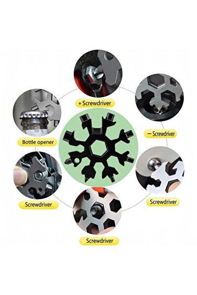 OEM Πολυεργαλείο Snowflake 8 σε 1, 18 λειτουργίες, επισκευές ποδηλάτων, σφίξι...