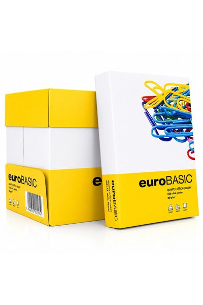 Eurobasic Hartie Copiator A4, 210 x 297 mm, 80 g/mp, Alba, 5 Topuri/Cutie, 50...