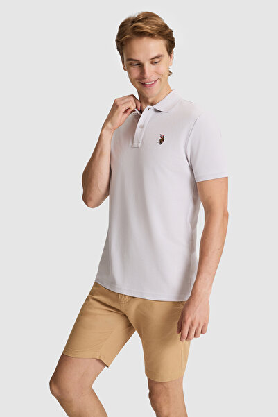 U.S. Polo Assn. Erkek Açık Gri Regular Fit Polo Yaka Basic Tişört 50326972-VR001