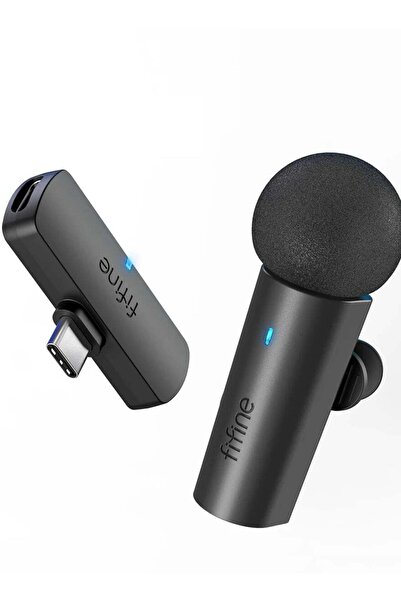 Fifine Wireless Lavalier Recording Microphone,Type-C Mini MIC for Mobile Phon...