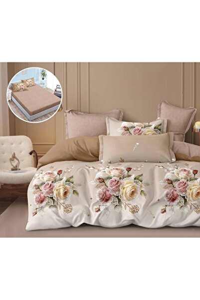 CHIRASO Set Lenjerie Pat CHIRASO, 6 Piese, Cearceaf cu ELASTIC 180x200, Husa ...