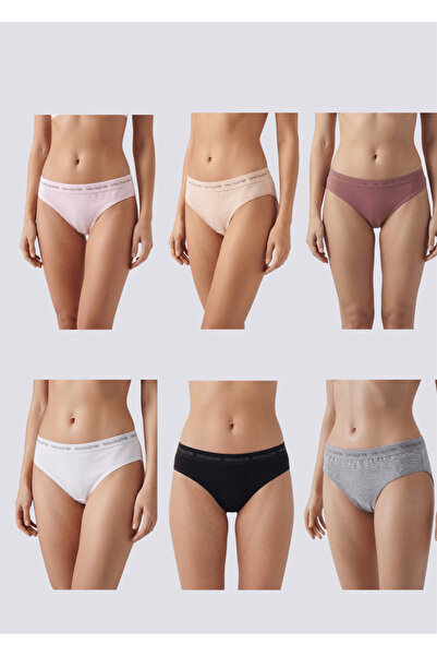 BLACK SWALLOW Women's 6-Piece Combed Cotton Bikini Panties Set