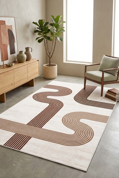 West Home Machine Washable Non-Slip Base Stain-Resistant Digital Living Room ...