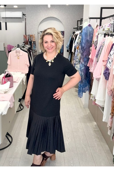 Acabella Atelier Kumaş Mix Volanlı Elbise