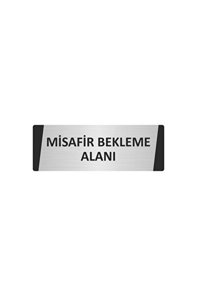 Özarslan Dizayn لافتة تحذيرية معدنية لمنطقة انتظار الضيوف، مقاس 5×20 سم، لون فضي