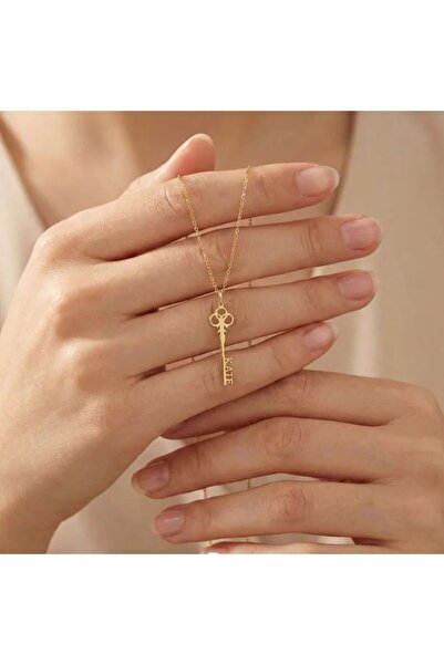 N!da Jewelry 925 Ayar Gümüş Şık Anahtar Tasarım İsim Kolye