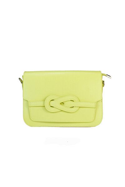 matis atelier Geantă crossbody de damă din piele Dora - Verde-galben