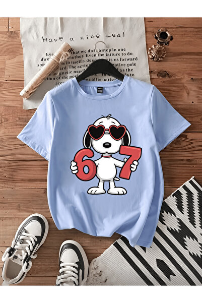 MAGORS Snoopy New Season Printed Circular Neck Cotton Short Sleeve Children's...