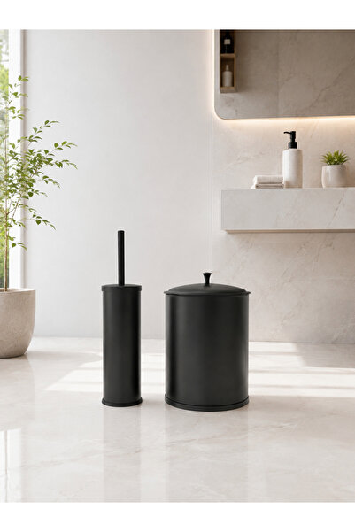 DMR VESTA Bathroom Set – Trash Can & Toilet Brush Modern Design