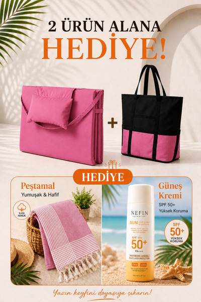 Nerotex Plaj Şezlong Minderi-Plaj Çantası (Nefin Güneş Kremi Ve Peştamal Hedi...