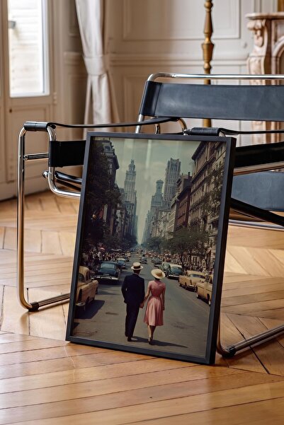 Postifull City Streets Poster, Black Framed Poster, Old Money Series, No:113238