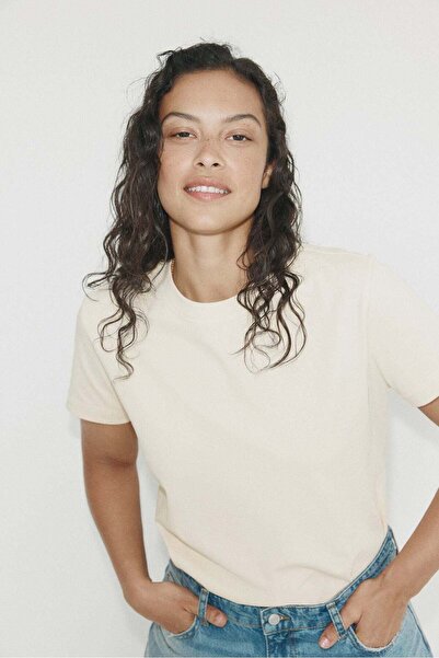 H&M تي شيرت قطني كبير الحجم