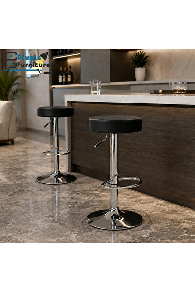 PixelsBeanBag Set of 2 Bar Stools Pixel Furniture Adjustable Modern Design Le...