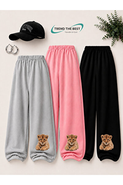 TREND THE BEST Trendin En İyisi Summer Unisex Kids Baggy Fit Black, Pink, Gra...