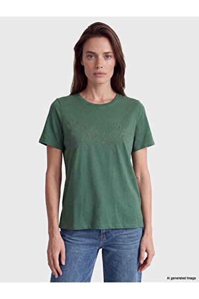 LC Waikiki Embroidered 100% Cotton Women's T-Shirt from Uzg Store for Style E...