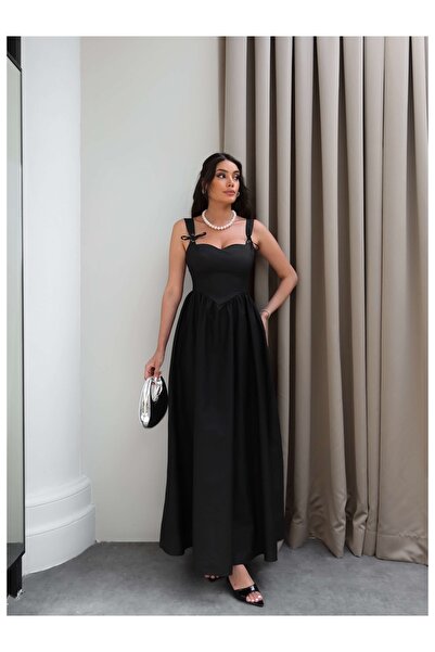 ESRAHELVACI Heart Neckline Dress with Back Tie Detail