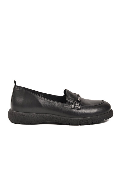 AYAKMOD Pantofi casual de damă din piele naturală neagră 44332 Z