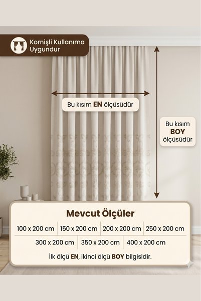 Destiva Home Buldan Handmade Cross-Stitched Lace Authentic Cotton Decorative Living Room Kitchen Bedroom Curtain