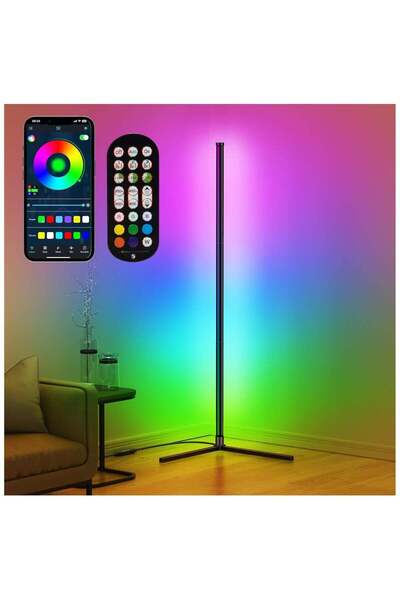 Nnewvante LED Corner Lamp, RGB Floor Lamp with APP/Remote, 16M Colors, 68+ Sc...