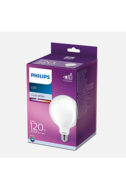 Philips Led Classic G120 CW FR 13 W Beyaz E27 LED Ampul, 13.0W
